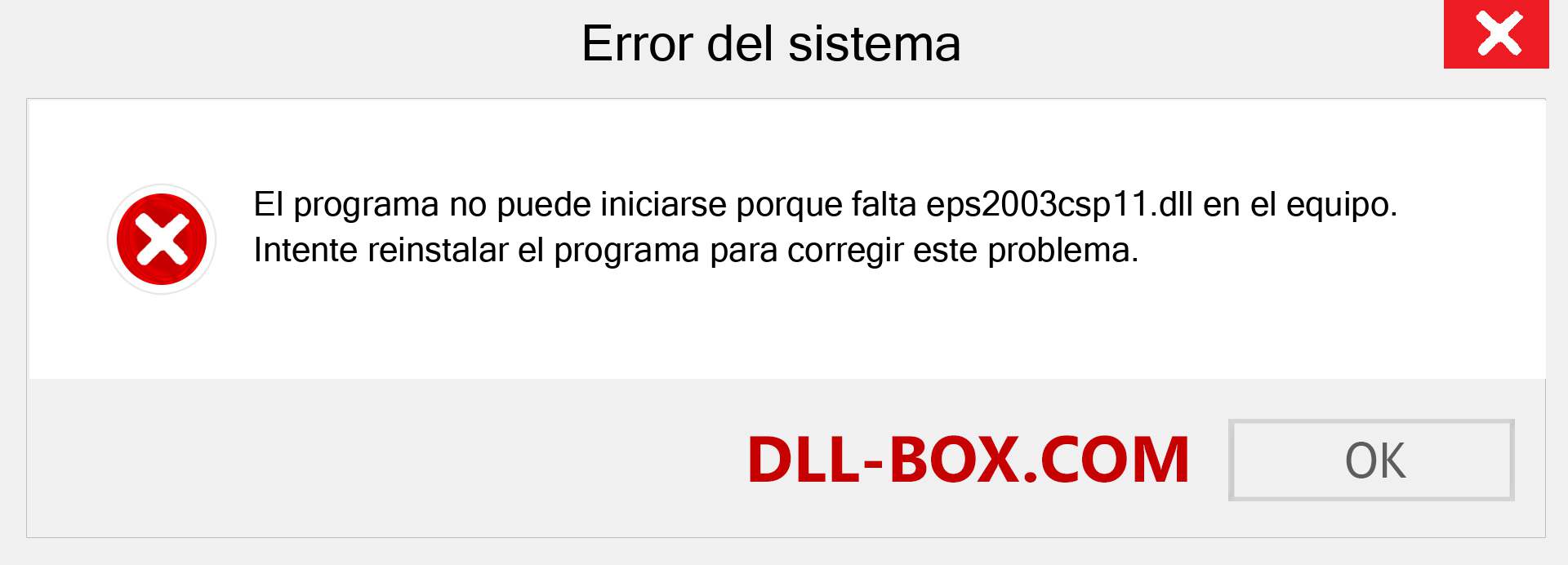 ¿Falta el archivo eps2003csp11.dll ?. Descargar para Windows 7, 8, 10 - Corregir eps2003csp11 dll Missing Error en Windows, fotos, imágenes